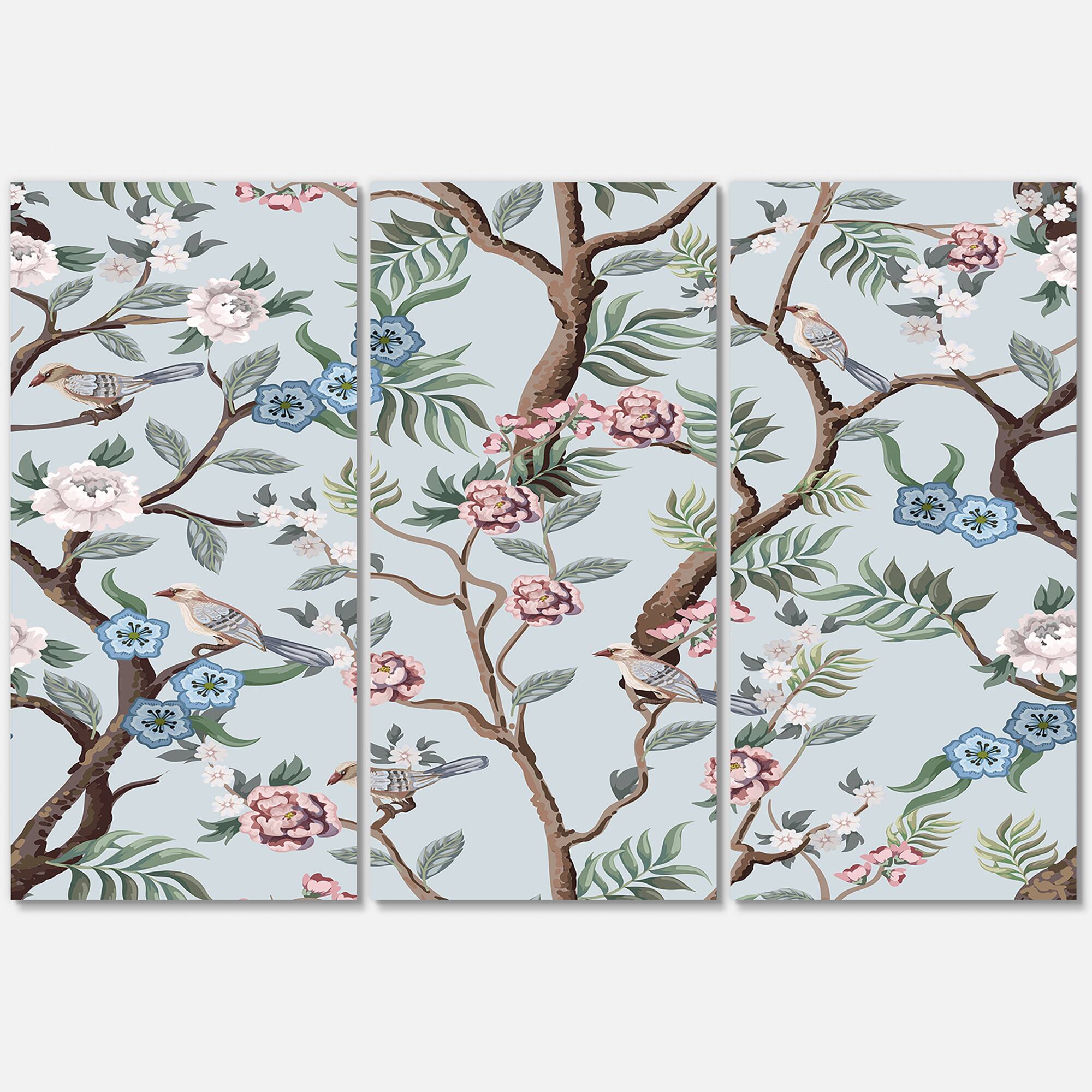 Designart - Chinoiserie With Birds and Peonies X